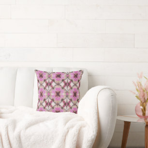 Boho Rosa Blumenmuster Kissen