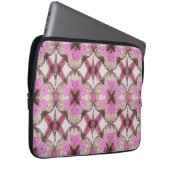 Boho Rosa Blumenmuster Laptopschutzhülle (Vorne Rechts)
