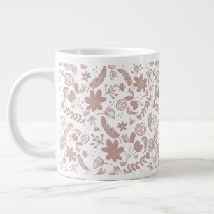 Boho-Rosa-Botanik-Grün Jumbo-Tasse