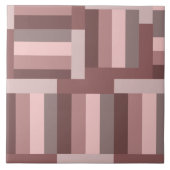 Boho-Rosa-Braun-Pink Geometrisch Fliese (Vorderseite)