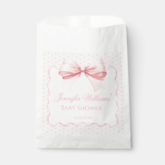 Boho rosa Bugband Punkt Mädchen Dusche Geschenktütchen (Vorderseite)