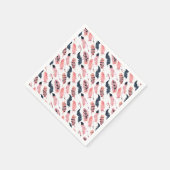 Boho Rosa Federn Serviette (Ecke)