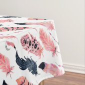 Boho Rosa Federn Tischdecke (Beispiel)