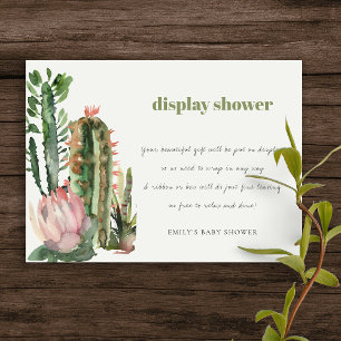 BOHO ROSA FLORALE WÜSTENKAKTEEN-DISPLAY BABY-SHOWE BEGLEITKARTE