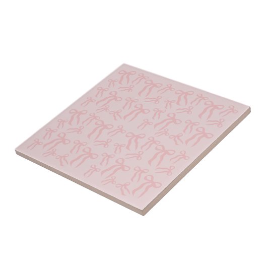 Boho-Rosa-Schleifen-Muster auf Puder-Rosa Fliese (Seite)
