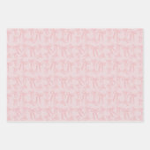 Boho-Rosa-Schleifen-Muster auf Puder-Rosa Geschenkpapier Set (Vorderseite)