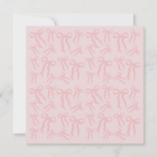 Boho Rosa Schleifen Muster auf Puder-Rosa Karte