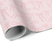 Boho-Rosa-Schleifenmuster auf Puder-Rosa Geschenkpapier (Rolleneckpunkt)