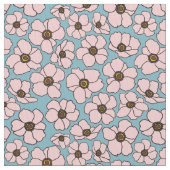 Boho Rosa und Blau Floral  Stoff (Nahaufnahme)