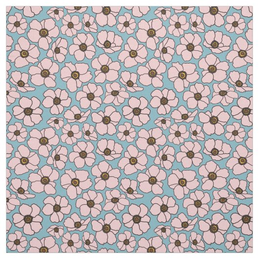 Boho Rosa und Blau Floral  Stoff (Muster)