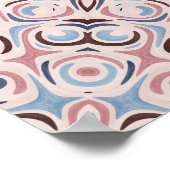 Boho Rosa und Blau Mandala-Muster Poster (Ecke)
