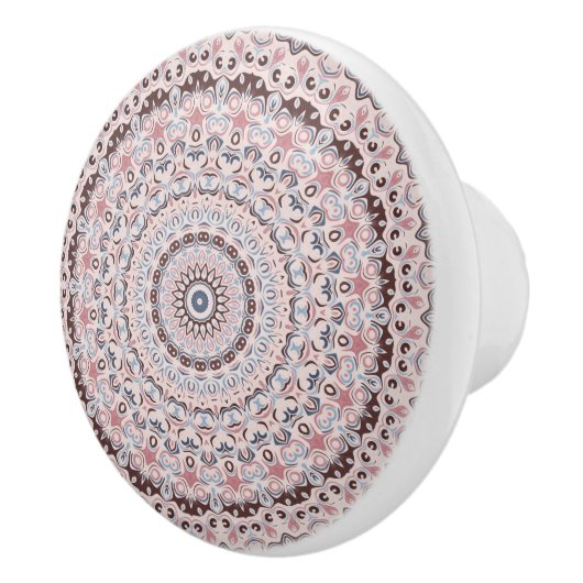 Boho-Rosa- und Blaue Mandala-Muster Keramikknauf (Rechts)