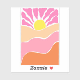 Boho rosa und orange Sonnenuntergang Aufkleber