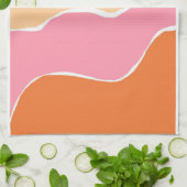 Boho rosa und orange Sonnenuntergang Geschirrtuch (Gefaltet)