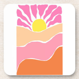 Boho rosa und orange Sonnenuntergang Getränkeuntersetzer