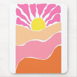 Boho rosa und orange Sonnenuntergang Mousepad