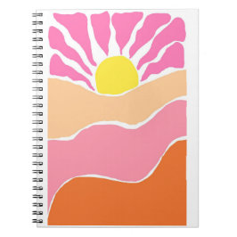 Boho rosa und orange Sonnenuntergang Notizblock