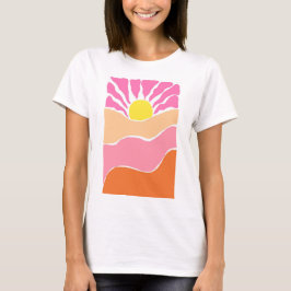 Boho rosa und orange Sonnenuntergang T-Shirt