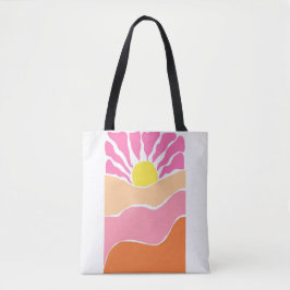 Boho rosa und orange Sonnenuntergang Tasche