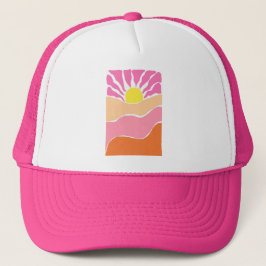 Boho rosa und orange Sonnenuntergang Truckerkappe