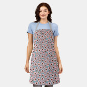 Boho Rosa und Türkis Blau Blumenprint Schürze (Getragen)