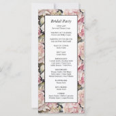 Boho rosa Wasserfarbe Hydrangeas Hochzeitsprogramm (Rückseite)