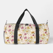 boho Rosa Wildblumen-Wasserfarbe Duffle Bag (Rückseite)