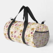 boho Rosa Wildblumen-Wasserfarbe Duffle Bag (Rechte Ecke)