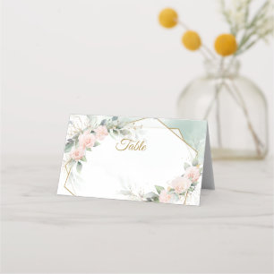 Boho rosafarben Rosen Blumen Hochzeit Platzkarte