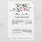 Boho Rose Baby Dusche Kinderzimmer Rhyme Quiz Game (Vorne/Hinten)