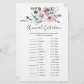 Boho Rose Baby Shower Animal Gestage Game (Vorne/Hinten)