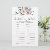 Boho Rose Baby Shower beenden Mommy's Phrase (Stehend Vorderseite)