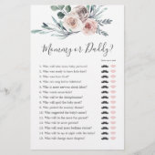 Boho Rose Baby Shower Mommy oder Daddy Game (Vorderseite)