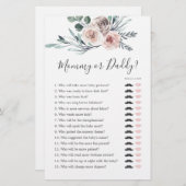 Boho Rose Baby Shower Mommy oder Daddy Game (Vorne/Hinten)