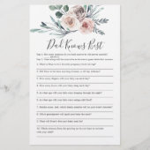 Boho Rose Baby Shower Vater kennt das beste Spiel (Vorderseite)