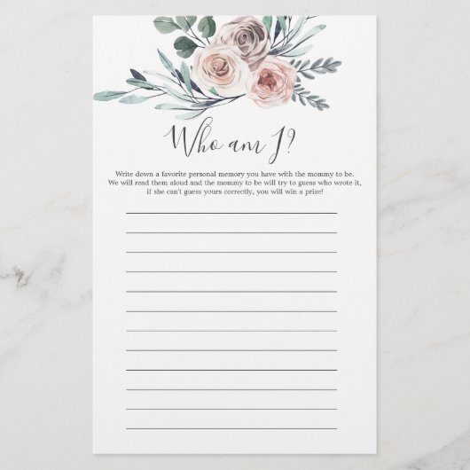 Boho Rose Babydusche, die ich spiele (Vorderseite)