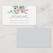 Boho Rose Babydusche schätzt wie viele Socken-Kart Begleitkarte (Vorne/Hinten)