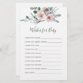 Boho Rose Babydusche wünscht eine Babykarte (Vorne/Hinten)