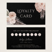 Boho Rose Black Loyalty Card (Vorne & Hinten)
