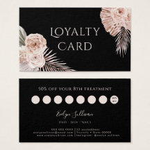 Boho Rose Black Loyalty Card