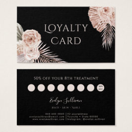 Boho Rose Black Loyalty Card