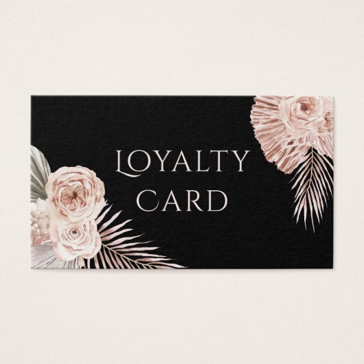 Boho Rose Black Loyalty Card (Vorderseite)