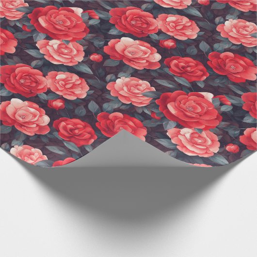 Boho Rose Blume Naturwrapping Papier Geschenkpapier (Ecke)