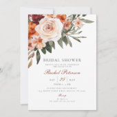 Boho Rose Blumengrün Brautparty Einladung (Vorderseite)