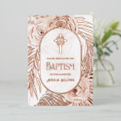 Boho Rose Blumenkreuz Einladung (Stehend vorne)