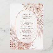 Boho Rose Blumenkreuz Einladung (Rückseite)