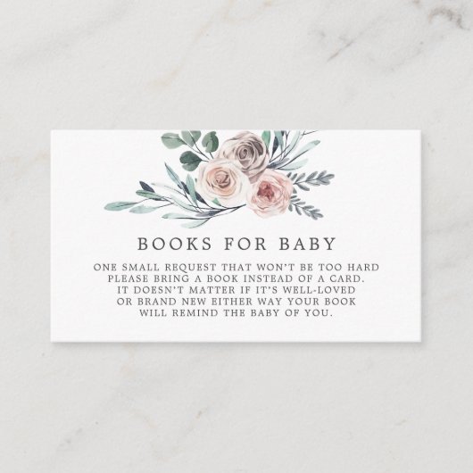 Boho Rose Books for Baby Shooting Card Begleitkarte (Vorderseite)