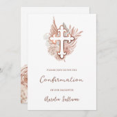 Boho Rose Bouquet Bestätigung Einladung (Vorne/Hinten)