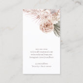Boho Rose Business Card Visitenkarte (Rückseite)