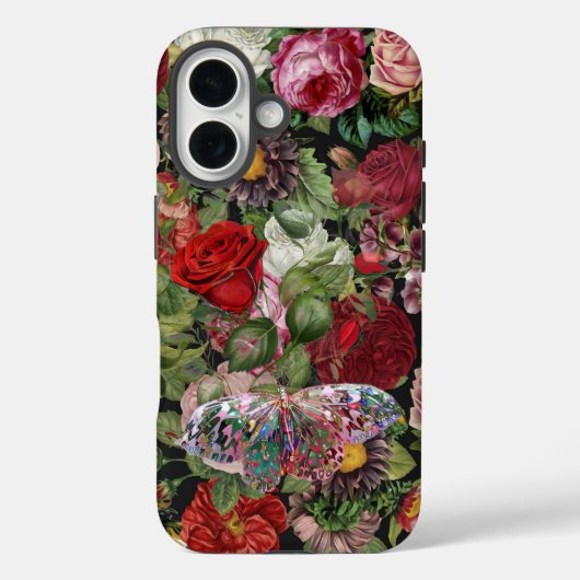 Boho Rose & Butterfly Case-Mate iPhone Hülle (Rückseite)